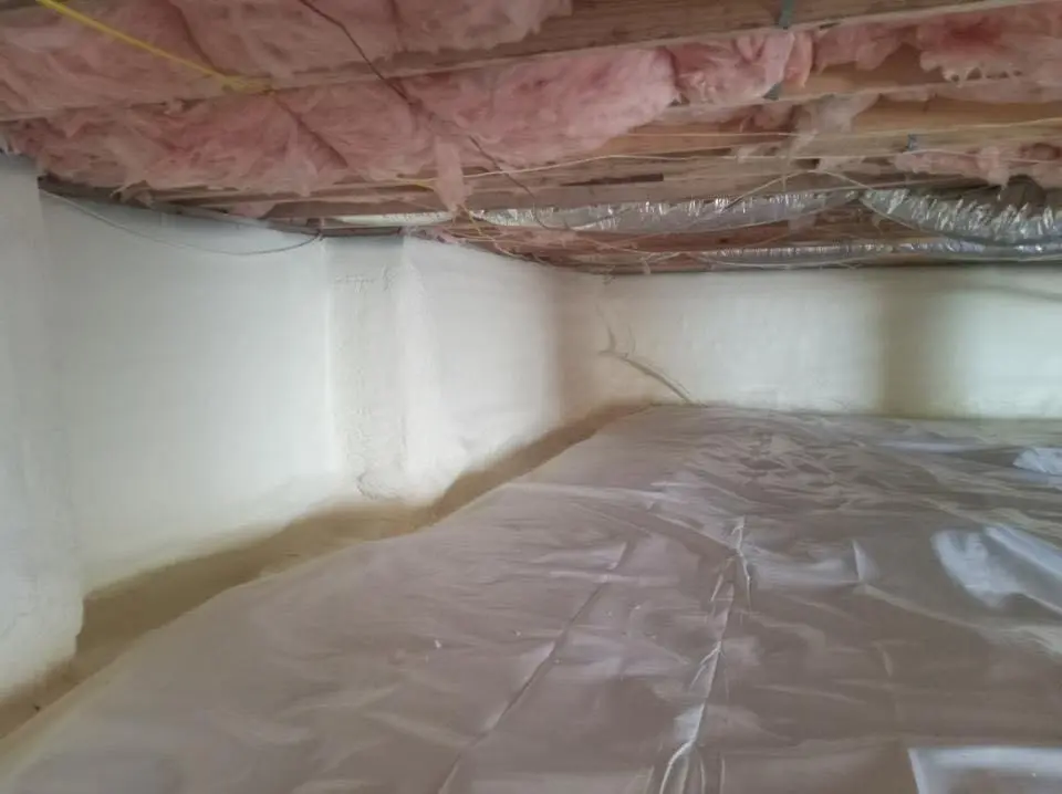 Crawl space encapsulation with closed-cell spray foam for Attic Insulation in Ocean City